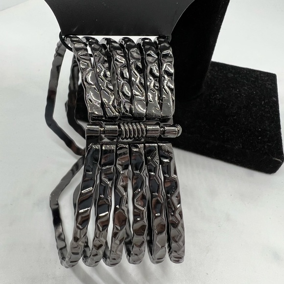 Gunmetal Dimple Cuff Bracelet - Picture 5 of 5